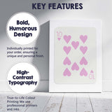 Minimalist Pastel Pink Ten of Hearts Playing Card Canvas Wall Art Print Decor Picture Ready to Hang