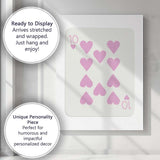 Minimalist Pastel Pink Ten of Hearts Playing Card Canvas Wall Art Print Decor Picture Ready to Hang