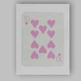 Minimalist Pastel Pink Ten of Hearts Playing Card Canvas Wall Art Print Decor Picture Ready to Hang