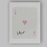 Minimalist Pastel Pink Ace of Hearts Lucky You Typography Playing Card Canvas Wall Art Print Decor Picture Ready to Hang