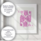 Minimalist Pastel Pink Jack of Hearts Playing Card Illustration Canvas Wall Art Print Decor Picture Ready to Hang