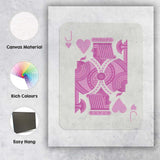 Minimalist Pastel Pink Jack of Hearts Playing Card Illustration Canvas Wall Art Print Decor Picture Ready to Hang