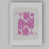 Minimalist Pastel Pink Jack of Hearts Playing Card Illustration Canvas Wall Art Print Decor Picture Ready to Hang