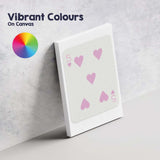 Minimalist Pastel Pink Five of Hearts Playing Card Canvas Wall Art Print Decor Picture Ready to Hang