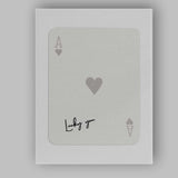 Minimalist Grey Ace of Hearts Lucky You Typography Playing Card Canvas Wall Art Print Decor Picture Ready to Hang