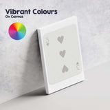 Minimalist Warm Grey Three of Hearts Playing Card Canvas Wall Art Print Decor Picture Ready to Hang
