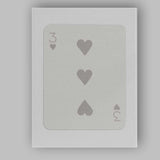 Minimalist Warm Grey Three of Hearts Playing Card Canvas Wall Art Print Decor Picture Ready to Hang