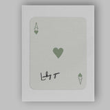 Minimalist Sage Green Lucky You Ace of Hearts Typography Playing Card Canvas Wall Art Print Decor Picture Ready to Hang