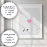 Modern Pink Melting Heart Lucky You Ace of Hearts Playing Card Canvas Wall Art Print Decor Picture Ready to Hang