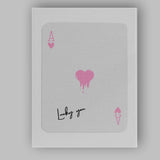 Modern Pink Melting Heart Lucky You Ace of Hearts Playing Card Canvas Wall Art Print Decor Picture Ready to Hang