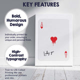 Modern Red Melting Heart Lucky You Ace of Hearts Playing Card Canvas Wall Art Print Decor Picture Ready to Hang