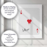 Modern Red Melting Heart Lucky You Ace of Hearts Playing Card Canvas Wall Art Print Decor Picture Ready to Hang