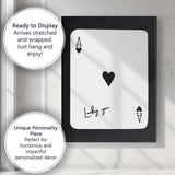 Minimalist Black Lucky You Ace of Hearts Playing Card Canvas Wall Art Print Decor Picture Ready to Hang