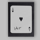 Minimalist Black Lucky You Ace of Hearts Playing Card Canvas Wall Art Print Decor Picture Ready to Hang