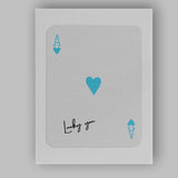 Minimalist Sky Blue Lucky You Ace of Hearts Playing Card Canvas Wall Art Print Decor Picture Ready to Hang