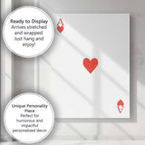 Minimalist Distressed Red Ace of Hearts Playing Card Canvas Wall Art Print Decor Picture Ready to Hang