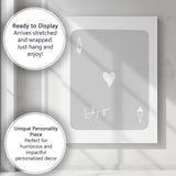 Minimalist Grey Lucky You Ace of Hearts Playing Card Canvas Wall Art Print Decor Picture Ready to Hang