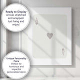 Minimalist Warm Beige Ace of Hearts Playing Card Canvas Wall Art Print Decor Picture Ready to Hang