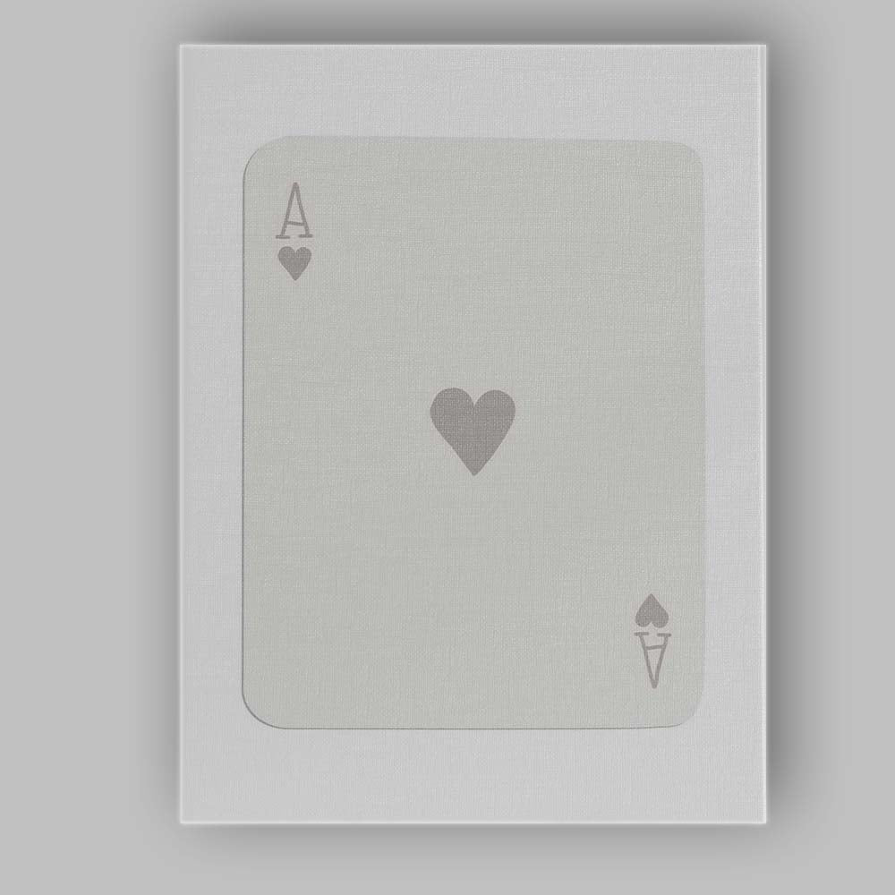 Minimalist Warm Beige Ace of Hearts Playing Card Canvas Wall Art Print Decor Picture Ready to Hang