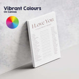 Neutral Typography I Love You In Twenty Different Languages Quote Canvas Wall Art Print Decor Picture Ready to Hang
