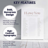 Neutral Typography I Love You In Twenty Different Languages Quote Canvas Wall Art Print Decor Picture Ready to Hang