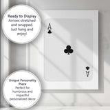 Minimalist Black Ace of Clubs Playing Card Canvas Wall Art Print Decor Picture Ready to Hang