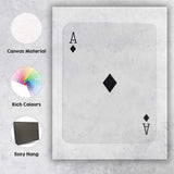 Minimalist Black Ace of Diamonds Playing Card Canvas Wall Art Print Decor Picture Ready to Hang