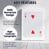 Minimalist Red Two of Hearts Playing Card Canvas Wall Art Print Decor Picture Ready to Hang