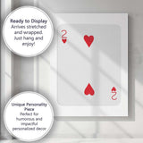 Minimalist Red Two of Hearts Playing Card Canvas Wall Art Print Decor Picture Ready to Hang