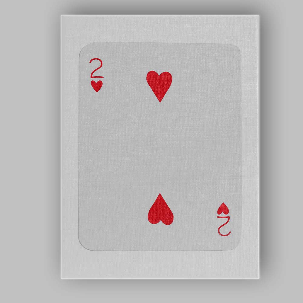 Minimalist Red Two of Hearts Playing Card Canvas Wall Art Print Decor Picture Ready to Hang