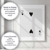 Minimalist Black Two of Hearts Playing Card Canvas Wall Art Print Decor Picture Ready to Hang