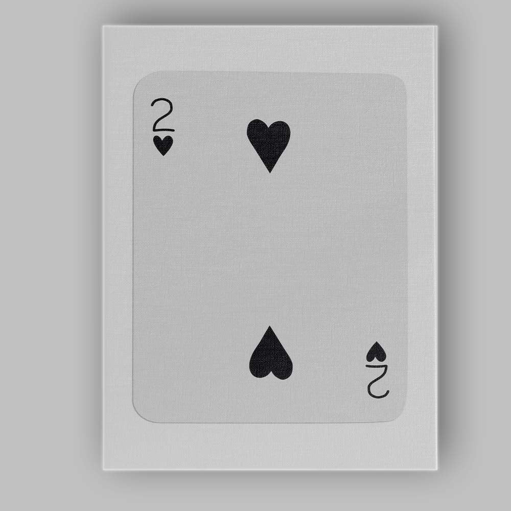Minimalist Black Two of Hearts Playing Card Canvas Wall Art Print Decor Picture Ready to Hang