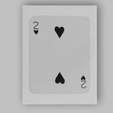 Minimalist Black Two of Hearts Playing Card Canvas Wall Art Print Decor Picture Ready to Hang