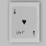Minimalist Black Lucky You Ace of Hearts Playing Card Canvas Wall Art Print Decor Picture Ready to Hang