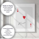 Minimalist Red Mi Amor Ace of Hearts Playing Card Canvas Wall Art Print Decor Picture Ready to Hang