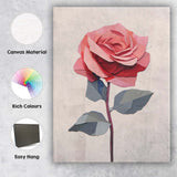 Minimalist Pink Rose Paper Cut Floral Contemporary Canvas Wall Art Print Decor Picture Ready to Hang