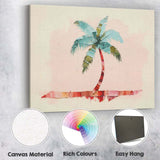 Tropical Palm Tree Paper Collage Coastal Minimalist Canvas Wall Art Print Decor Picture Ready to Hang