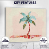Tropical Palm Tree Paper Collage Coastal Minimalist Canvas Wall Art Print Decor Picture Ready to Hang