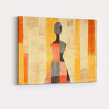 Abstract Geometric Female Silhouette Warm Earth Tones Minimalist Canvas Wall Art Print Decor Picture Ready to Hang