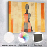 Abstract Geometric Female Silhouette Warm Earth Tones Minimalist Canvas Wall Art Print Decor Picture Ready to Hang