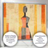 Abstract Geometric Female Silhouette Warm Earth Tones Minimalist Canvas Wall Art Print Decor Picture Ready to Hang