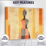 Abstract Geometric Female Silhouette Warm Earth Tones Minimalist Canvas Wall Art Print Decor Picture Ready to Hang