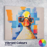 Colourful Duck Wearing Orange Glasses Contemporary Animal Portrait Canvas Wall Art Print Decor Picture Ready to Hang