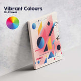 Modern Pink Blue Yellow Geometric Abstract Shapes Canvas Wall Art Print Decor Picture Ready to Hang