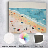 Pastel Coastal Beach Umbrellas Seaside Landscape Canvas Wall Art Print Decor Picture Ready to Hang