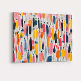 Abstract Colourful Minimalist Figure Crowd Painting Canvas Wall Art Print Decor Picture Ready to Hang