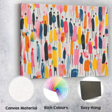 Abstract Colourful Minimalist Figure Crowd Painting Canvas Wall Art Print Decor Picture Ready to Hang