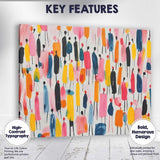 Abstract Colourful Minimalist Figure Crowd Painting Canvas Wall Art Print Decor Picture Ready to Hang