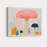 Abstract Pastel Pink Mushroom Botanical Contemporary Canvas Wall Art Print Decor Picture Ready to Hang