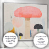Abstract Pastel Pink Mushroom Botanical Contemporary Canvas Wall Art Print Decor Picture Ready to Hang